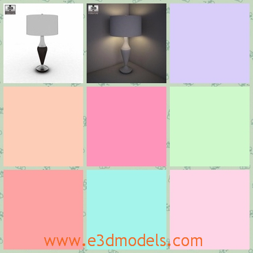 3d model the table lamp in the cornor of the wall - This is a 3d model fo the table lamp in the corner of the wall,which has a round head on the top.The model is pretty to see.