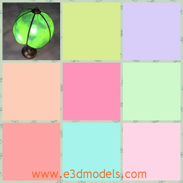3d model the table lamp with a cover - This is a 3d model of the table lamp with a cover,which is nicely designed.The lamp is special and pretty on the table.