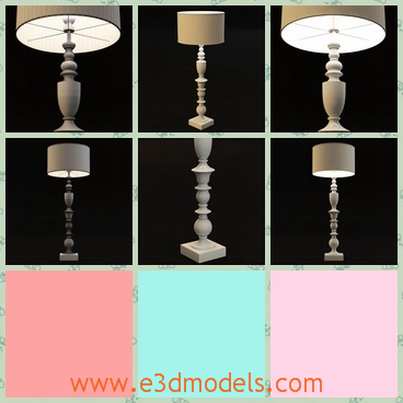 3d model the table lamp with a fine holder - This is a 3d model of the table lamp with a fine holder,which is pretty and small.The model is made of ivory materials.