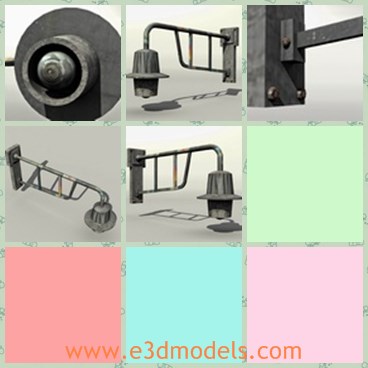 3d model the wall lamp - This is a 3d model of the wall lamp,which is linkd to the steel stick on the street.The model is made for commerical usage.