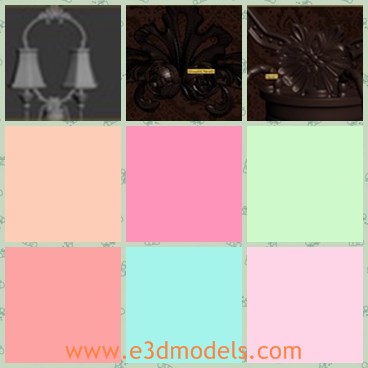 3d model the wall lamp - This is a 3d model of the relatively classical ornate wall lamp ,which is the classical style and can used as the ornament of the house.