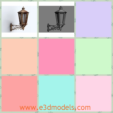 3d model the wall lamp - This is a 3d model of the old wall street lamp,which is rusty and antique.The model is special lantern made in ancient time.