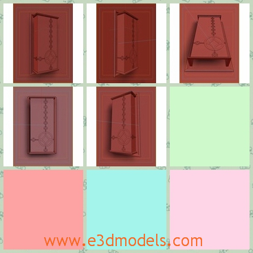 3d model the wall lamp of ancient coin - This is a 3d model of the wall lamp of ancient coin,which is special and attractive.The frame of the lamp is Chinese traditional wooden carving.