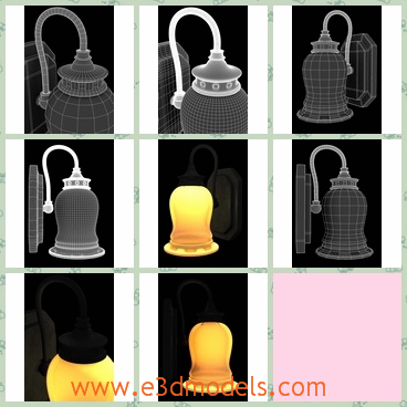 3d model the wall light - This is a 3d model of the wall lamp,which is large and modern.The model is the new type and popular among young people.