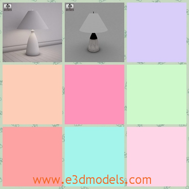 3d model the white lamp - This is a 3d model of the white lamp on the ground and the shape is special and charming.The light is on and the light from the lamp is soft and mild.
