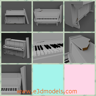 3d model a white broken piano - This is a 3d model of a white but old broken piano placed in the room.The piano is pretty but the broken part ruins it.