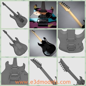 3d model the colorful guitar - This is a 3d model of the colorful guitar,which is not heavy though big.The guitar is colorful and special.