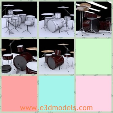 3d model the drum - This is a 3d model about the drum,which is large and round.The heads of the drum is made of the reel cowhide.