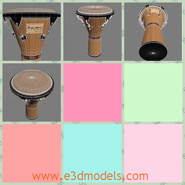3d model the drum from Africa - This is a 3d model of the drum from Africa,which is large and long.The musical instrument is popular in Africa.