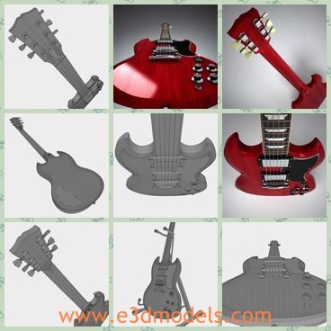 3d model the electric guitar - This is a 3d model of the electric guitar,which is a standard one.The model is so popular around the world.