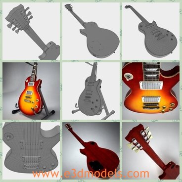 3d model the electric guitar - This is a 3d model of the electric guitar,which is textured and detailed.