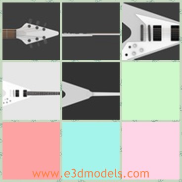 3d model the electric guitar - This is a 3d model of the electric guitar,which is  made up of many different objects allowing for easy customization.