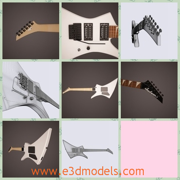 3d model the electric guitar - This is a 3d model of the electric guitar,which is modern and made with the metal materials.