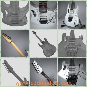 3d model the grey - This is a 3d model of the grey guitar,which is large and created with high quality.The guitar is modern and made for boys.