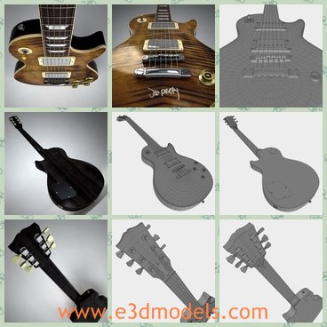 3d model the grey guitar - This is a 3d model of the grey guitar,which is electric and made of wooden materials.