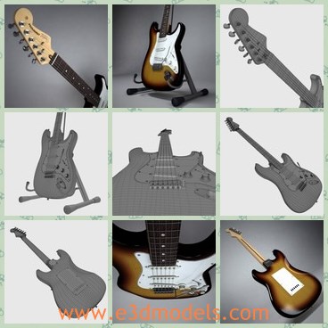 3d model the guitar - This is a 3d model of the guitar,which is light and made in high quality.The guitar is created with fine marks on the body.
