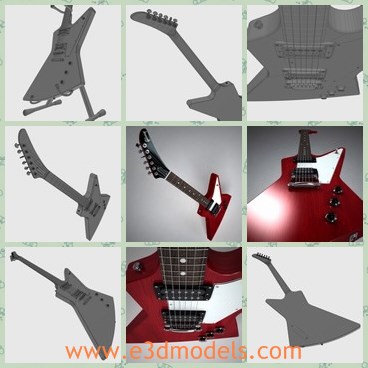 3d model the guitar - This is a 3d model of the guitar with two legs,which is large and modern.The guitar is textured and made in details.