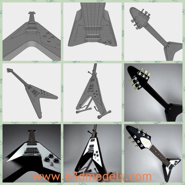 3d model the guitar - This is a 3d model of the guitar,which is made in the arrow shape.The model is so cute and so popular among yound people.
