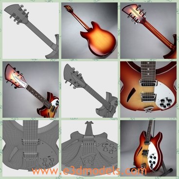 3d model the guitar - This is a 3d model of the electric guitar,which is made in details and with good quality.