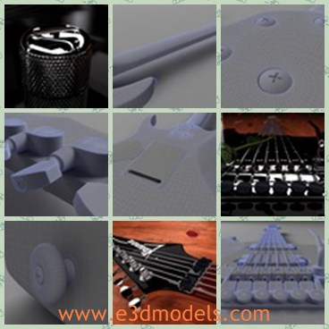 3d model the guitar - This is a 3d model of the electric guitar,which is  done in 3ds max 2009, and it can be open with same version or any after 2009.