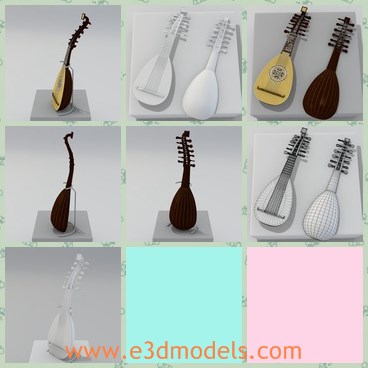 3d model the guitar - This is a 3d model of the guitar,which is small and made with high quality.The model is a kind of common musical instrument with 12 strings.