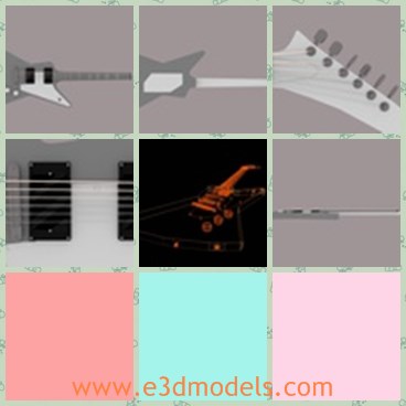 3d model the guitar - This is a 3d model of the guitar,which is made up of many different objects allowing for easy customization.