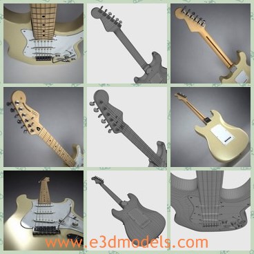 3d model the guitar for freshmen - This is a 3d model of the fuitar for freshmen,which is small and modern.The model is made in good quality.