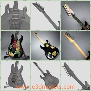 3d model the guitar with special surface - This is a 3d model of the guitar with special surface,which is modern and strong strings.The guitar is big and made with good quality.