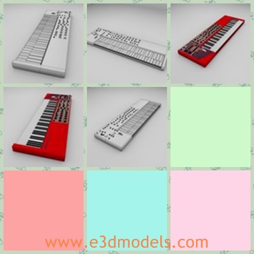 3d model the keyboard - This is a 3d model of the keyboard,which is made with red color and the shape is charming and modern.