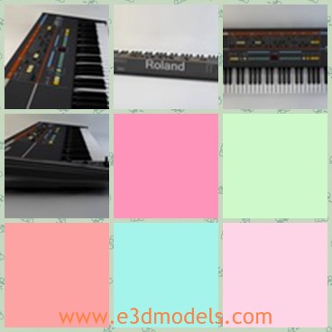 3d model the keyboard - This is a 3d model of the keyboard of the juno,which is a kind of musical instrument in the life.The model is made with high quality and it is very popular.