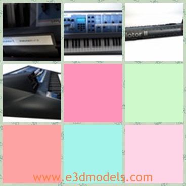 3d model the musical keyboard - This is a 3d model of the musical keyboard,which is black and made with high quality.The keyboard is popular among the new learners.
