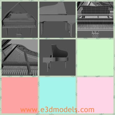 3d model the piano - This is a 3d model of the piano,which is great and elegant.The piano is detailed and textured.