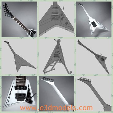 3d model the special guitar - This is a 3d model of the special guitar,which is made in details and with good quality.The style is different from others.