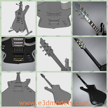 3d model the Stanley guitar - This is a 3d model of the Stanley guitar,which is modern and black.The surface is made of smooth materials.