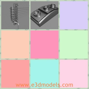 3d model the string - This is a 3d model of the string,which is the common one in the guitar.The model is made with high quality.