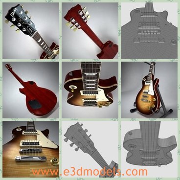 3d model the wooden guitar - THis is a 3d model of the wooden guitar,which is large and modern.The model is standard and very popular.