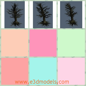 3d model the dead tree in winter - This is a 3d model of the dead tree in winter,which is old and scary and bare.The model is rare in real.