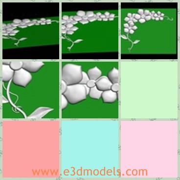 3d model the flower - This is a 3d model of the flower as the ornament,which is pretty and elegant.The model is white and delicate.