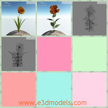 3d model the flower in the game - This is a 3d model of the flower in the game,which is flowering and shaving in the wind and it is pretty.