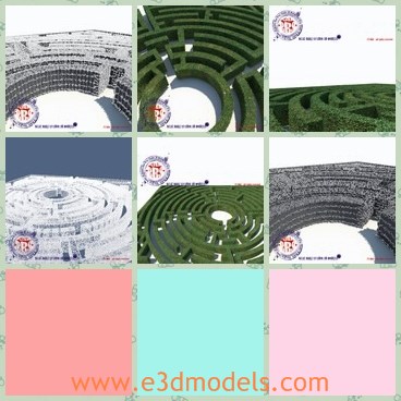 3d model the garden - This is a 3d model of the garden maze,which is made with a branched, artistically complex system of paths, which is ideally made up of taller hedges.