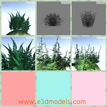 3d model the green plant - This is a 3d model of the green plant,which is covered with the grass around.The model is ready to printed.