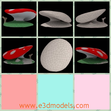 3d model the large mushroom - This is a 3d model of the large mushroom,which has the red cover and the mushroom looks like the umbrella at first sight.