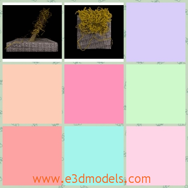 3d model the plant - Thisis a 3d model of the plant,which is lying on a piece of the boulder.The plant can not be seen clearly.