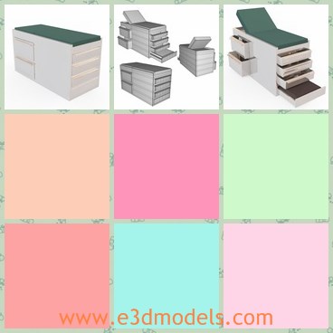 3d model the exam table for patients - This is a 3d model of the exam table for patients,which is modern and special.The model is realistic and convenient to use in the hospital.