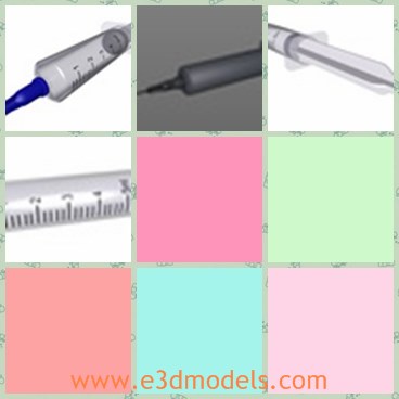 3d model the medical needle - This is a 3d model of the medical needle,which is transparent,which is made with 5 ml.The model is common in the hospital.