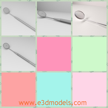3d model the mirror as a tool - This is a 3d model of the mirror as a tool,which is small but cute.The model is an equipment used in the mouth.