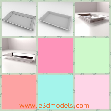 3d model the tray made in tray - This is a 3d model of the tray made in tray,which is made in solid materials.The model is stable and solid.