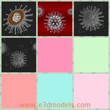 3d model the virus - This is a 3d model of the virus,which is small and can not see by human eyes.The model is the kind of common bacteria.