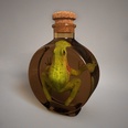 3d model frog in glass bottle