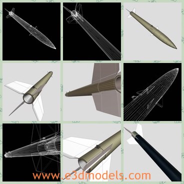 3d model the black rocket - This is a 3d model of the black rocket,which is the common missile in many countries,such as the Canada,the USA,the China and Japan.